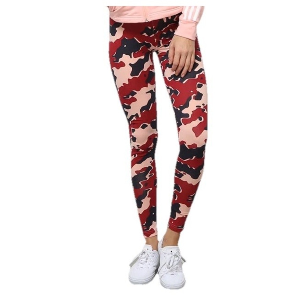 Adidas Womens Camo Print Athletic Leggings‎ Stretch Tight Normal Length XL NWT